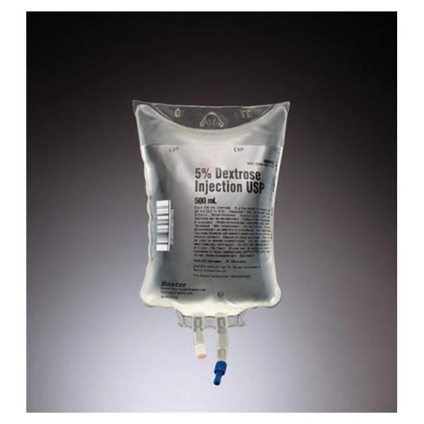 Dextrose 5%/Water IV Injection Solution Viaflex 500mL Strl Plstc Cntnr 500ml/Bg, 24 EA/CA